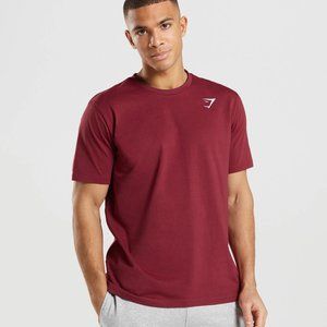 Gymshark Mens CREST T-SHIRT Burgundy Red L